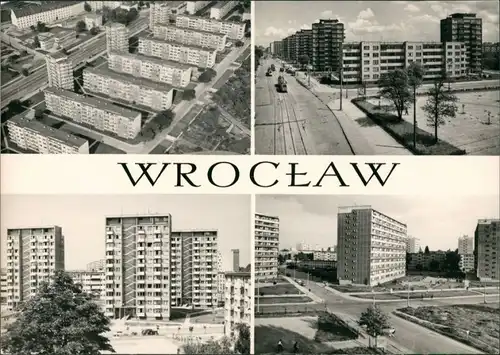 Postcard Breslau Wrocław Gajowice - Neubauten, Luftbild 1970