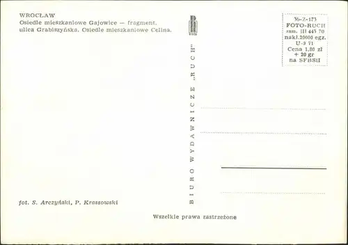 Postcard Breslau Wrocław Gajowice - Neubauten, Luftbild 1970
