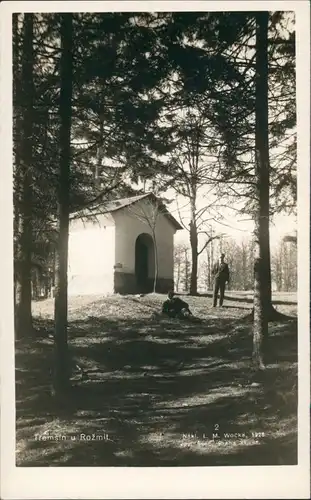 Rožmital, 1939–1945: Rosentha Rožmitál pod Třemšínem Männer pausieren vor einer Hütte 1928
