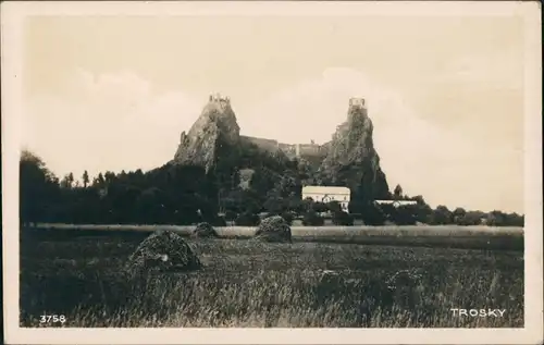 Rowensko bei Turnau Rovensko pod Troskami Hrad Burg Ruine Trosky 1928