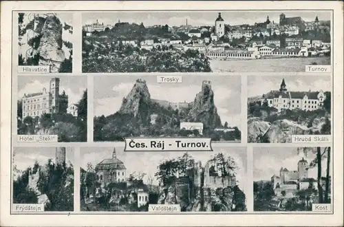 Turnau Turnov Mehrbild-AK Multi-View Postcard (8 Foto-Ansichten) 1949