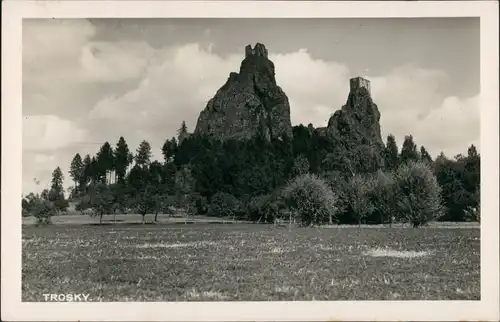 Rowensko bei Turnau Rovensko pod Troskami Castle Postcard Hrad Burg Ruine 1936