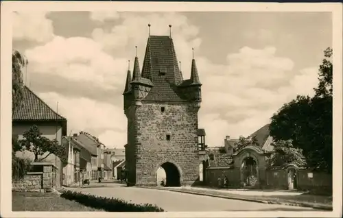 Rakonitz Rakovník RAKOVNÍK Strassen Partie Street View Postcard 1950