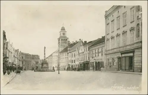 Postcard Třeboň Marktplatz - Gasthaus 1938