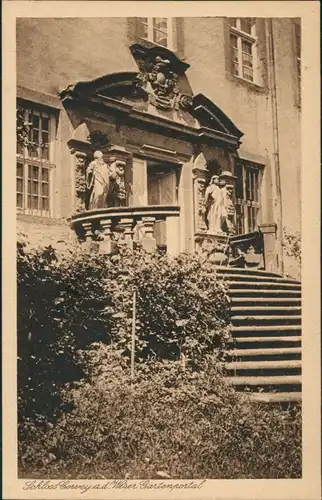 Höxter (Weser) Schloß Corvey a.d. Weser Garten-Portal, Castle Postcard 1925