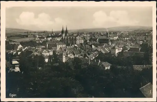 Postcard Eger Cheb Stadtblick 1932