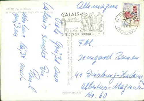 CPA Calais La rue de la mer 1966