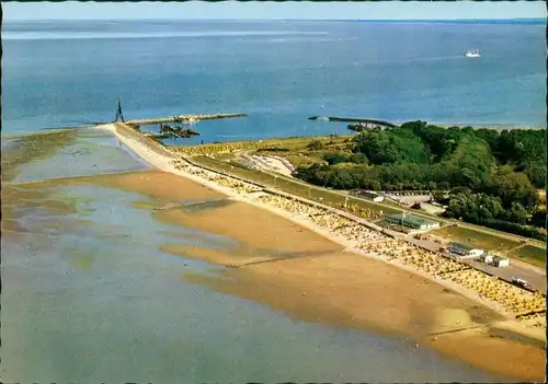 Ansichtskarte Cuxhaven Luftbild Kugelbake 1980