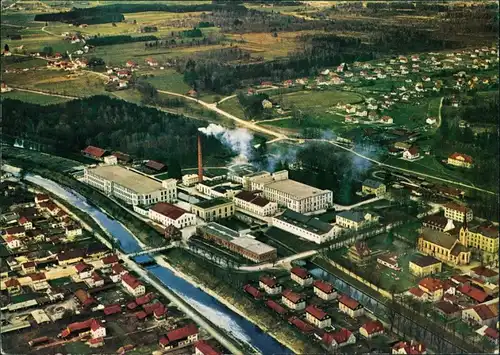 Ansichtskarte Kolbermoor Luftbild: Fabrikanlage 1961