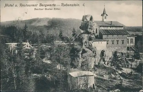 Grottau Hrádek nad Nisou Hotel Restaurant Bergwarte Rabenstein Bes. Gustav Ritter 1909/1907