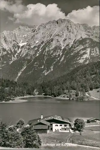 Ansichtskarte Mittenwald Lautersee Partie Berghof See Karwendel Berge 1951