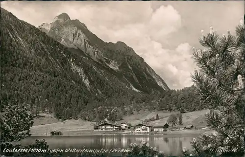 Ansichtskarte .Bayern Wettersteingebirge Wettersteinspitze Lautersee 1955