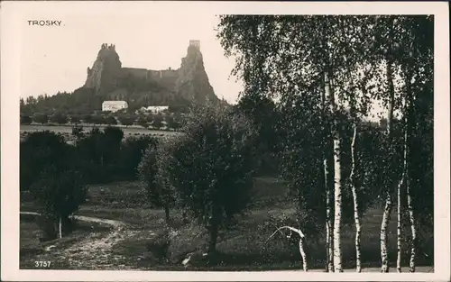 Rowensko bei Turnau Rovensko pod Troskami Hrad Burg Ruine Trosky  Castle 1929