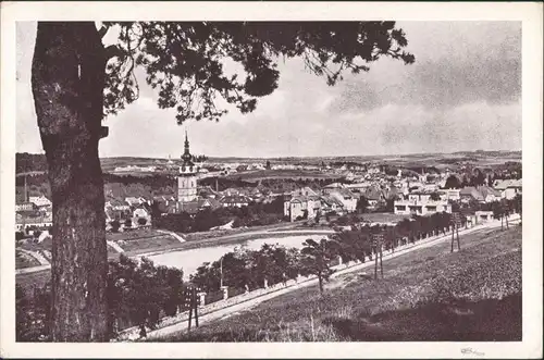 Postcard Trebitsch Třebíč Panorama-Ansicht Gesamtansicht 1950