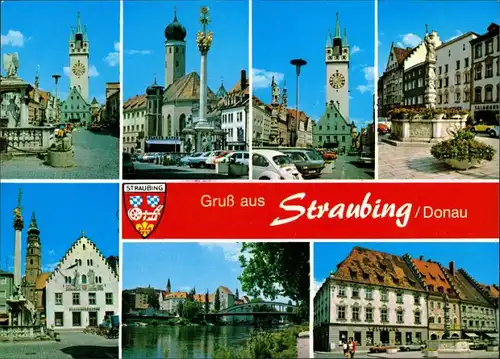 Ansichtskarte Straubing Ansichten, Autos, VW-Käfer 1990