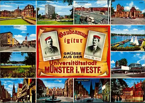 Ansichtskarte Münster (Westfalen) Universitätsstadt, Gaudeamus igitur 1985