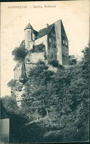 Ansichtskarte Hohnstein (Sächs. Schweiz) Burg und Burgberg 1921