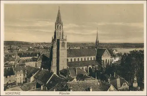 Ansichtskarte Konstanz Münster, Stadt 1928