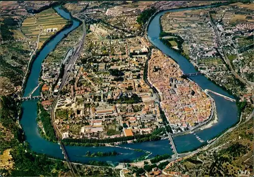 CPA Cahors Vue générale aérienne La boucle du Lot 1970