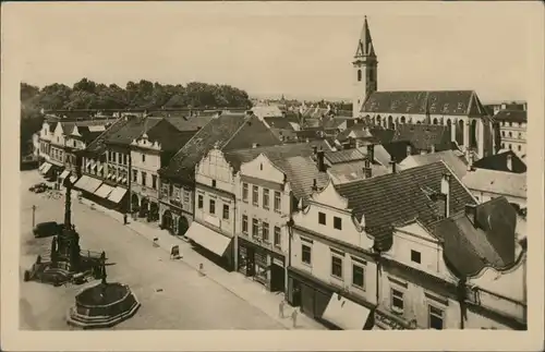 Postcard Třeboň Straßenpartie 1954