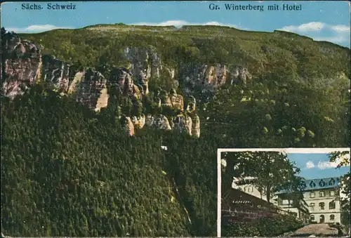 Ansichtskarte Schmilka Großer Winterberg 2 Bild Wirtschaft 1922