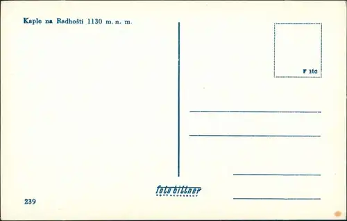Rosenau Rožnov pod Radhoštěm Kaple na Radhošti 1130 m./Kapelle  950