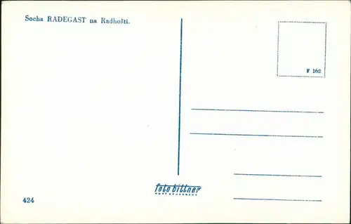 Rosenau Rožnov pod Radhoštěm Socha RADEGAST na Radhošti/Denkmal  Radhošť 1950