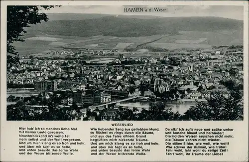 Ansichtskarte Hameln Stadt - Weserlied 1935