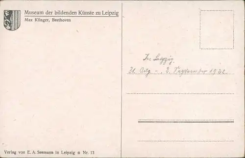 Leipzig Museum der bildenden Künste Leipzig Max Klinger Beethoven 1922