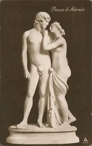 Ansichtskarte  Erotik Statue Marmor Adonis & Venus 1912