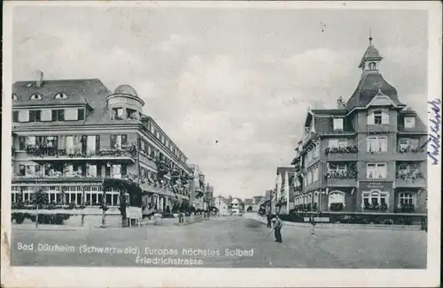 Ansichtskarte Bad Dürrheim Friedrichstraße 1934