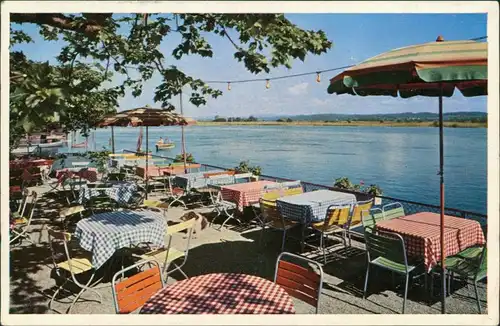 Ansichtskarte Gottlieben Gaststätte Krone am Rhein 1956