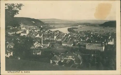 Ansichtskarte Waldshut-Waldshut-Tiengen Fabrikanlage und Stadt 1935