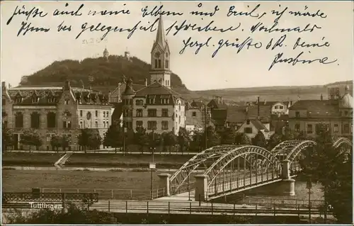 Ansichtskarte Tuttlingen Stadt und Brücke 1928