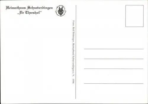 Ansichtskarte Schneverdingen Heimathaus Schneverdingen "De Theeshof" 1996