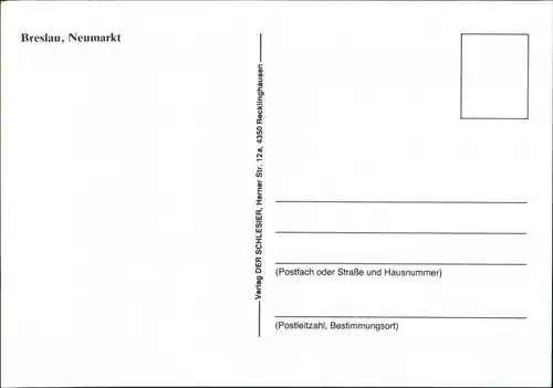 Breslau Wrocław Breslau Künstlerkarte Neumarkt Markttreiben 2000