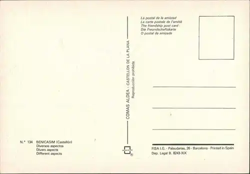 Benicàssim Benicasim Mehrbild-AK mit 12 Echtfoto-Ansichten 1970