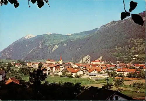 Ansichtskarte Ried (Tirol) Gesamtansicht Blick zu den Bergen 1970