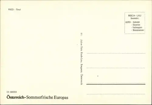 Ansichtskarte Ried (Tirol) Gesamtansicht Blick zu den Bergen 1970