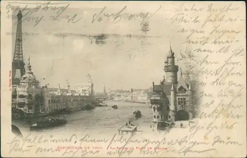 CPA Paris Eiffelturm EXPO La Seine au Pont Alma 1900