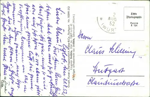 Ansichtskarte Eglofs (Allgäu)-Argenbühl Luftbild - Fliegeraufnahme 1952