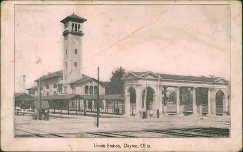 Postcard Dayton (Ohio) Bahnhof Union Station 1906