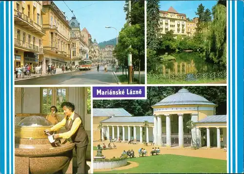 Marienbad Mariánské Lázně 4 Stadtteilansichten Mehrbild-AK 1980