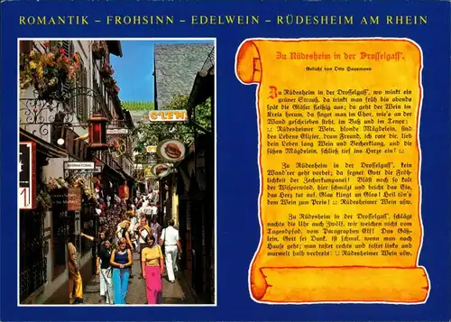 Rüdesheim (Rhein) Personen i.d. Drosselgasse Chronik-Karte 1990