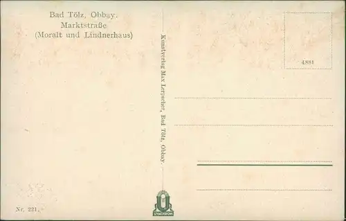 Ansichtskarte Bad Tölz Marktstrasse, bemalte Häuser 1915