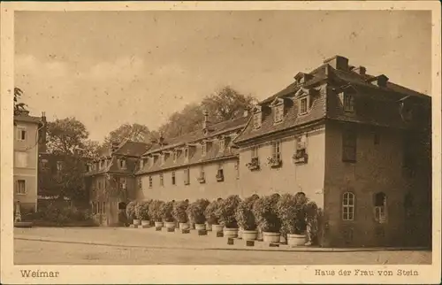 Ansichtskarte Weimar Strassen Partie am Haus der Frau von Stein 1920