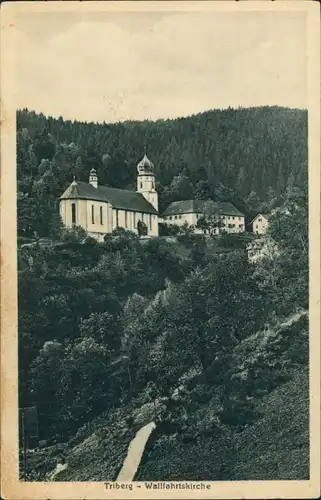 Triberg im Schwarzwald Wald Partie a.d. Wallfahrtskirche Kirche 1926