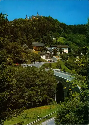 Lauenstein-Ludwigsstadt Brücke, Strassen Partie a.d. Burg, Castle V 1990
