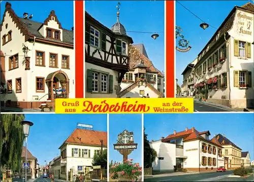 Deidesheim Mehrbild-AK 6 Fotos, Häuser & Strassen, Gasthaus uvm. 1980