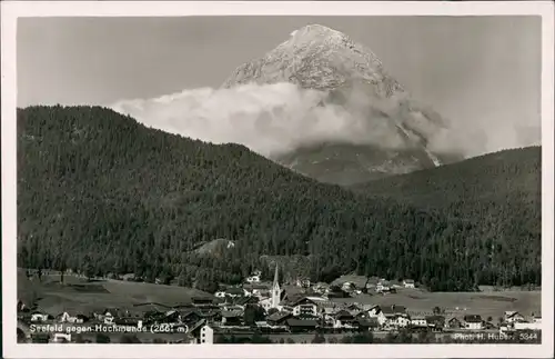 Ansichtskarte Seefeld Stadt, Bergmassiv in den Wolken 1929